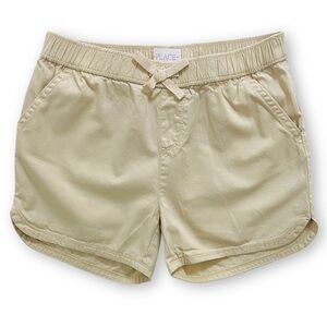 The Children’s Place Girl’s 10 Khaki Bow Waist Cotton Twill Shorts With Pockets